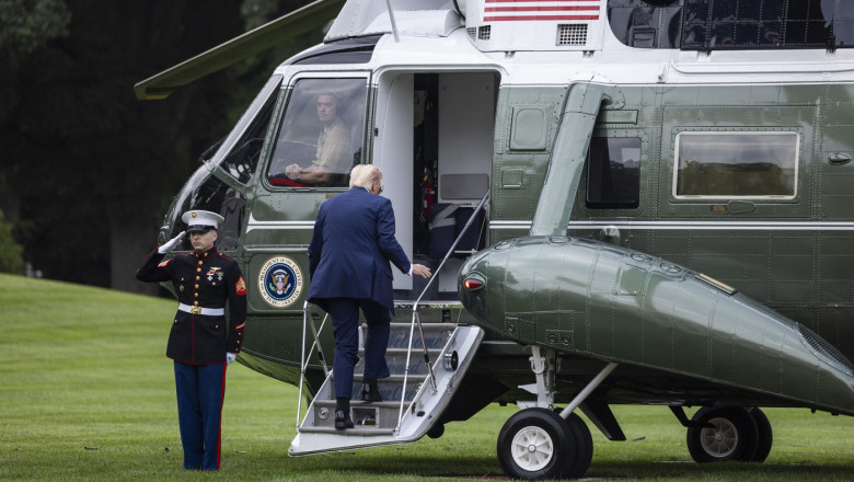 Bărbat arestat pentru că a îndreptat un laser spre elicopterul președintelui Trump